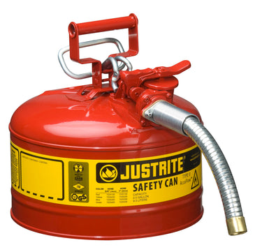 Justrite 2.5-Gallon Steel Type II AccFlow Safety Can w/ 5/8